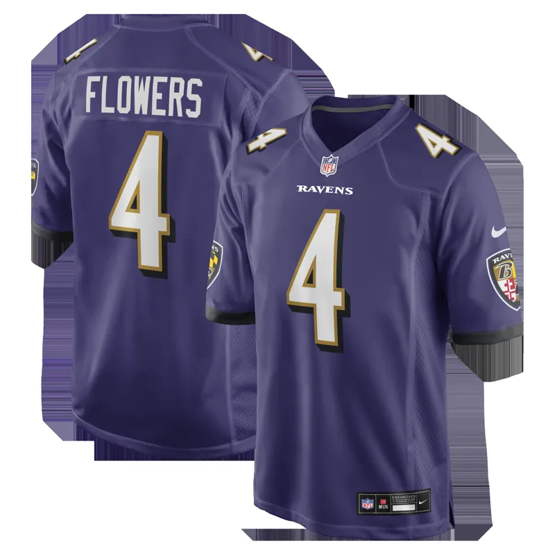 Baltimore Ravens Jersey Zay Flowers Purple Game Jersey - Image 2