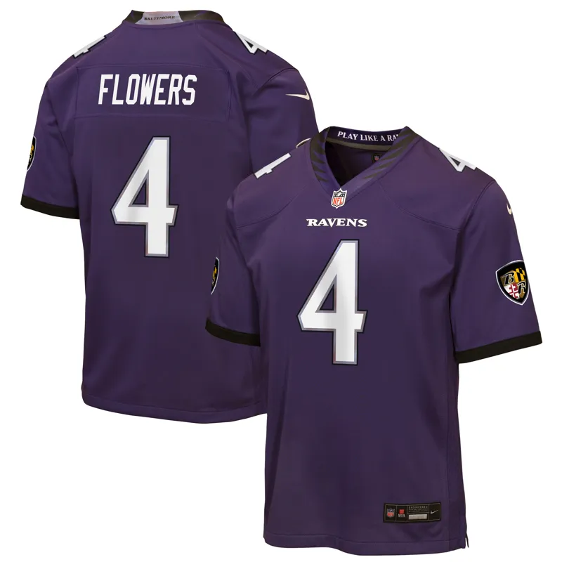 Baltimore Ravens Jersey Zay Flowers Purple Game Jersey