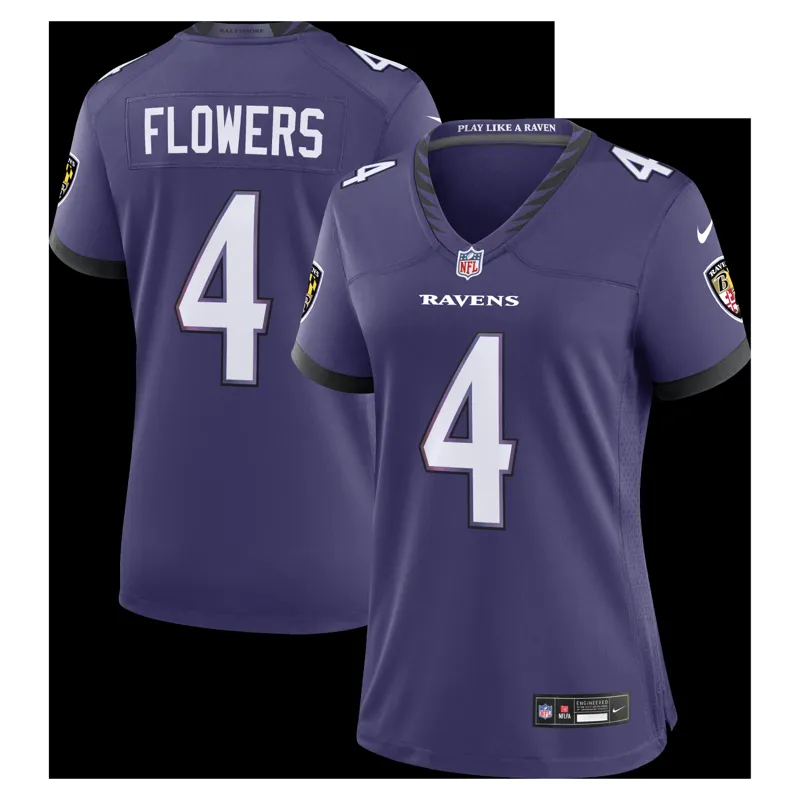 Baltimore Ravens Jersey Zay Flowers Purple Team Game Jersey
