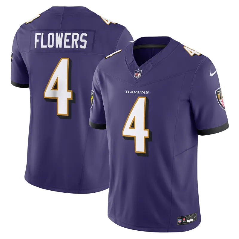 Baltimore Ravens Jersey Zay Flowers Purple Team Game Jersey - Image 3