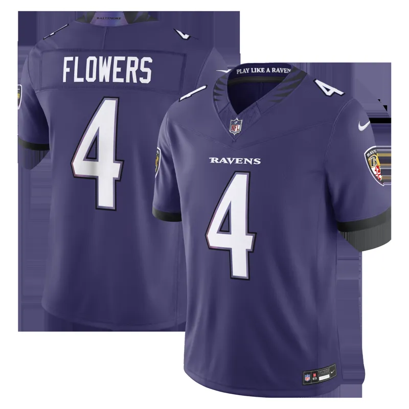 Baltimore Ravens Jersey Zay Flowers Purple Team Game Jersey - Image 5
