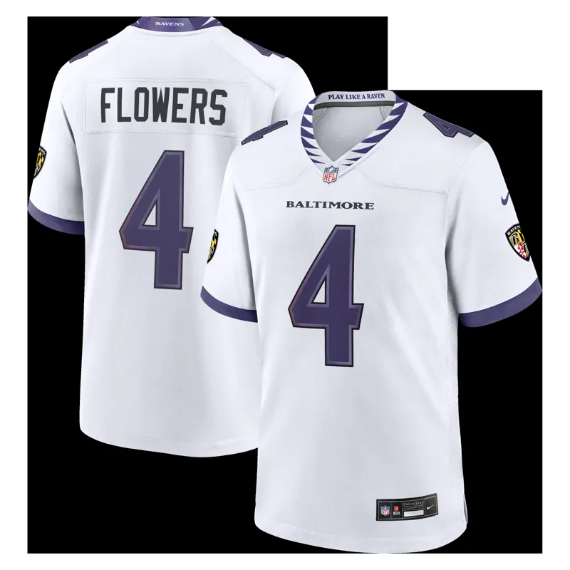 Baltimore Ravens Jersey Zay Flowers White Game Jersey - Image 2