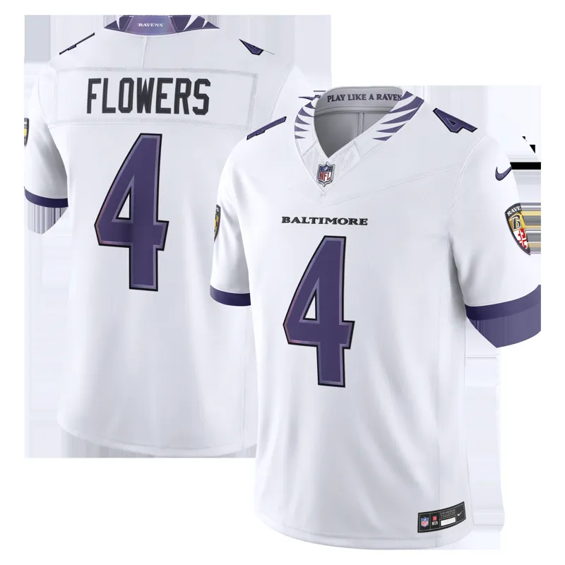 Baltimore Ravens Jersey Zay Flowers White Game Jersey - Image 3