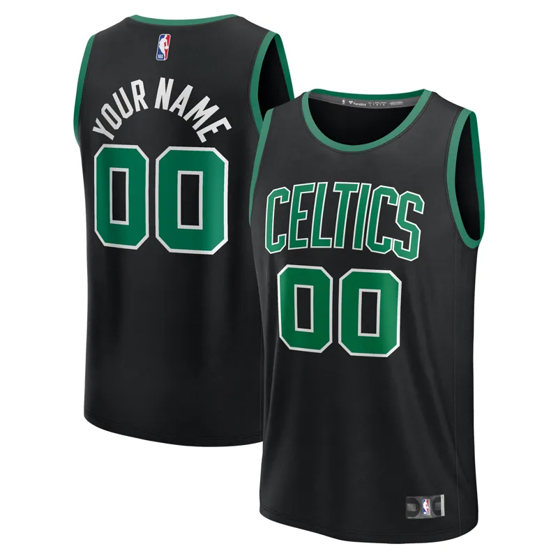 Boston Celtics Jersey Black Fast Break Custom Statement Edition Jersey