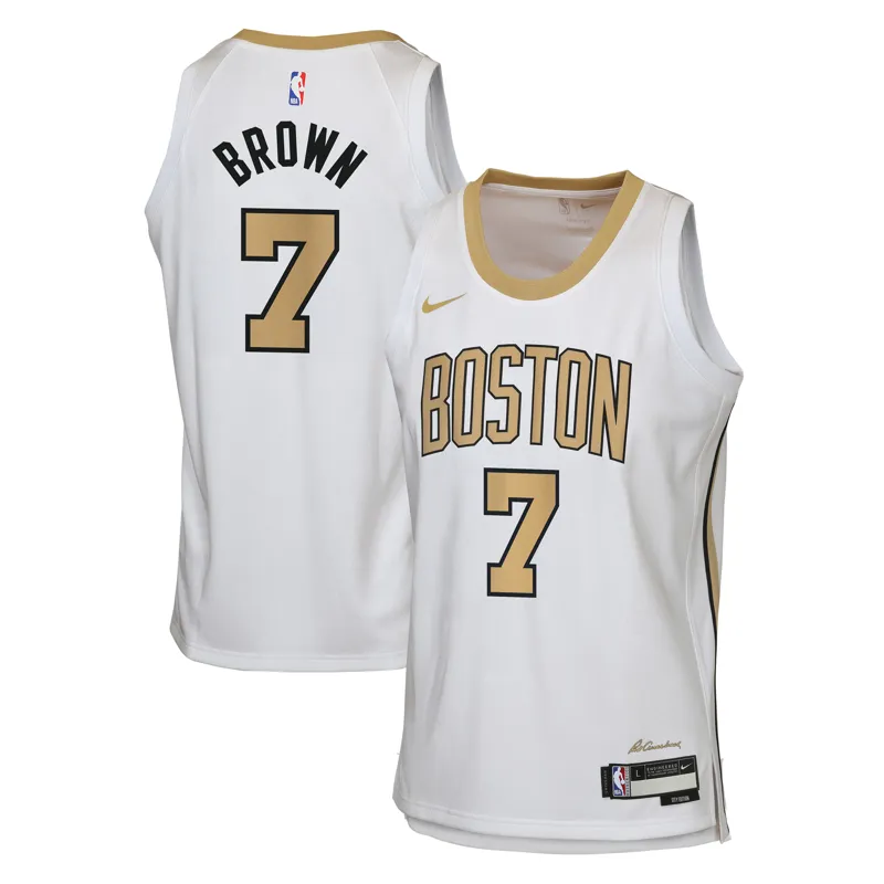 Boston Celtics Jersey Jaylen Brown White 2025-26 City Edition Fast Break Jersey - Image 2