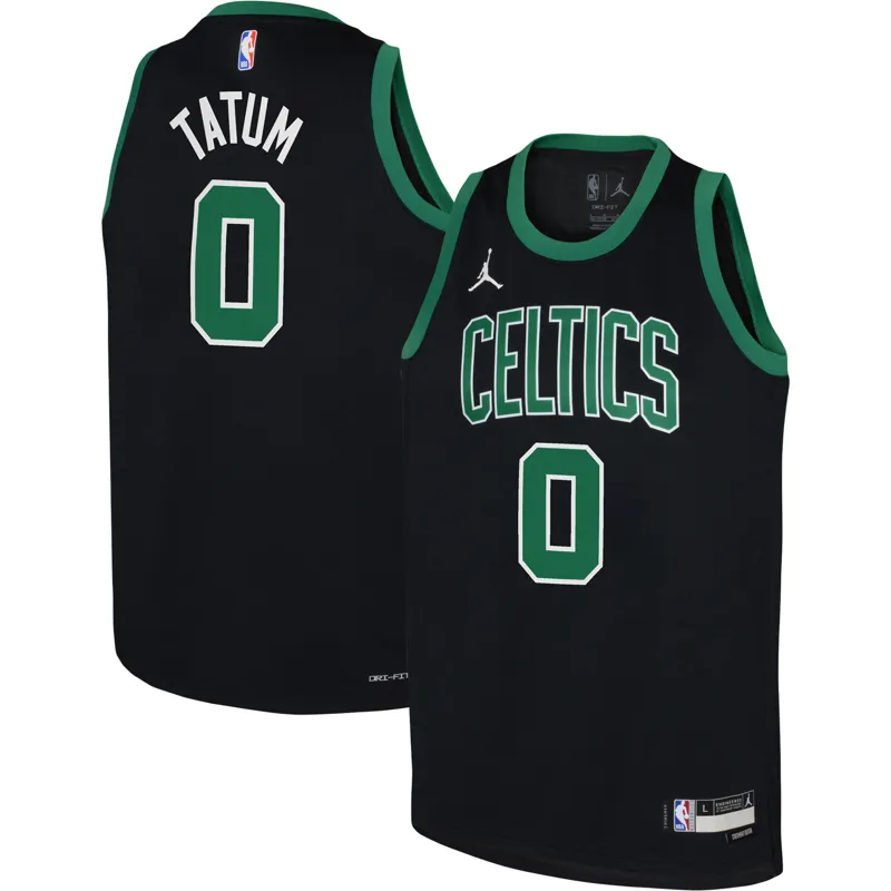 Boston Celtics Jersey Jordan Brand Jaylen Brown Black Statement Jersey - Image 4