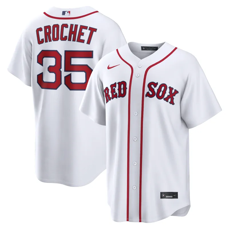 Boston Red Sox Jersey Garrett Crochet White Home Jersey