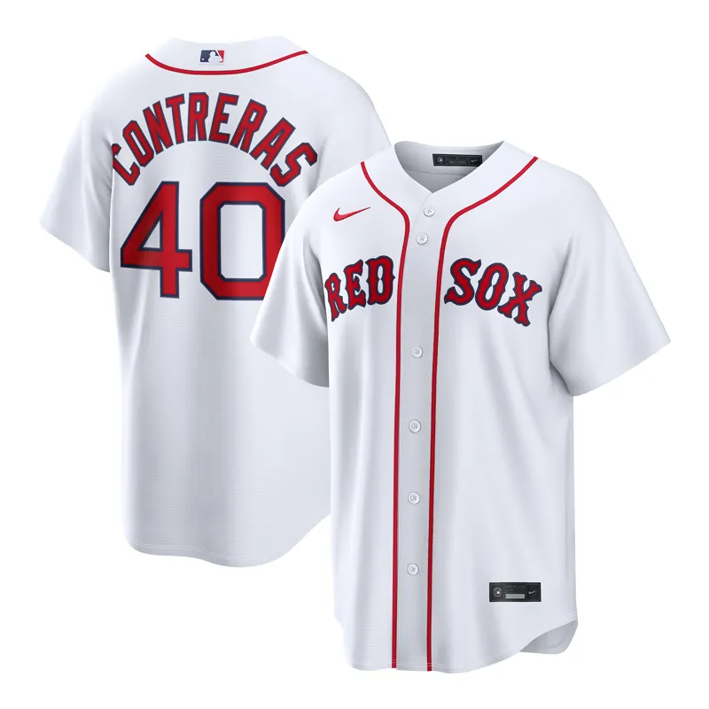Boston Red Sox Jersey Willson Contreras White Home Jersey - Image 2