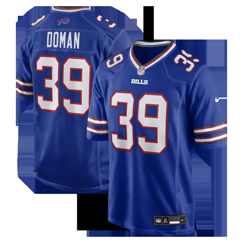 Buffalo Bills Jersey Tommy Doman Royal Team Game Jersey