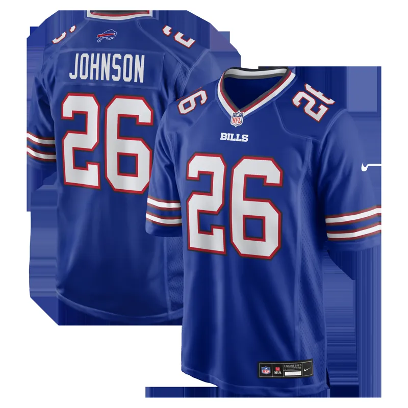 Buffalo Bills Jersey Ty Johnson Royal Team Game Jersey - Image 3