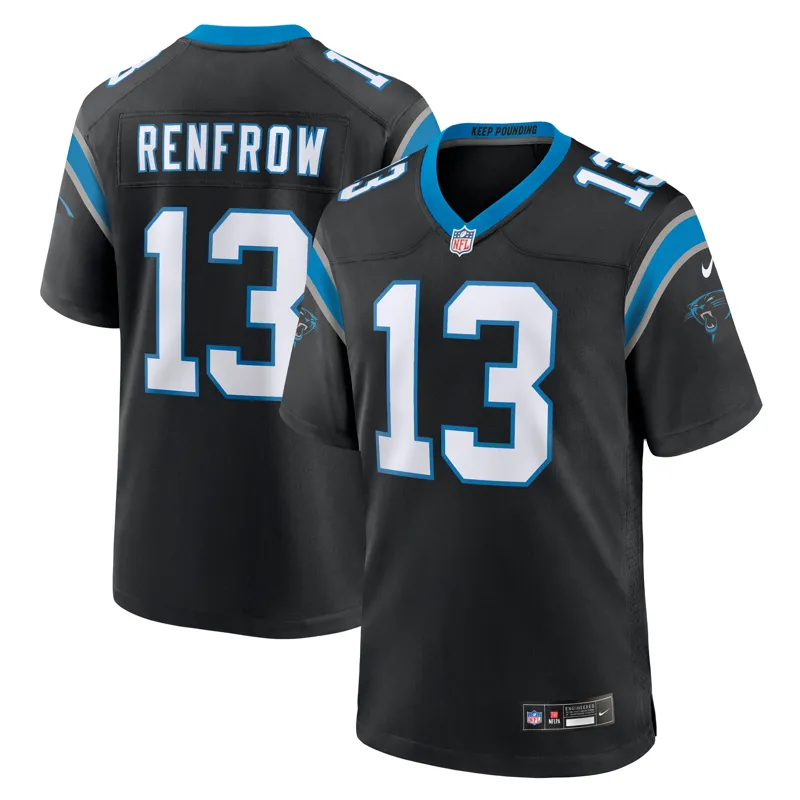 Carolina Panthers Jersey Hunter Renfrow Black Team Game Jersey