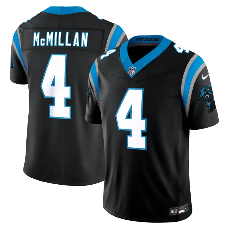 Carolina Panthers Jersey Tetairoa Mcmillan Black Team Game Jersey - Image 2