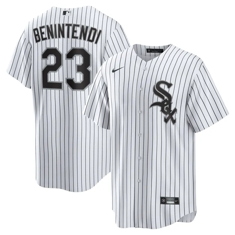Chicago White Sox Jersey Andrew Benintendi White Black Home Official Player Jersey - Image 2