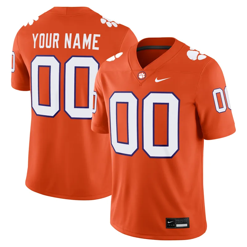 Clemson Tigers Jersey Orange Custom Game Jersey