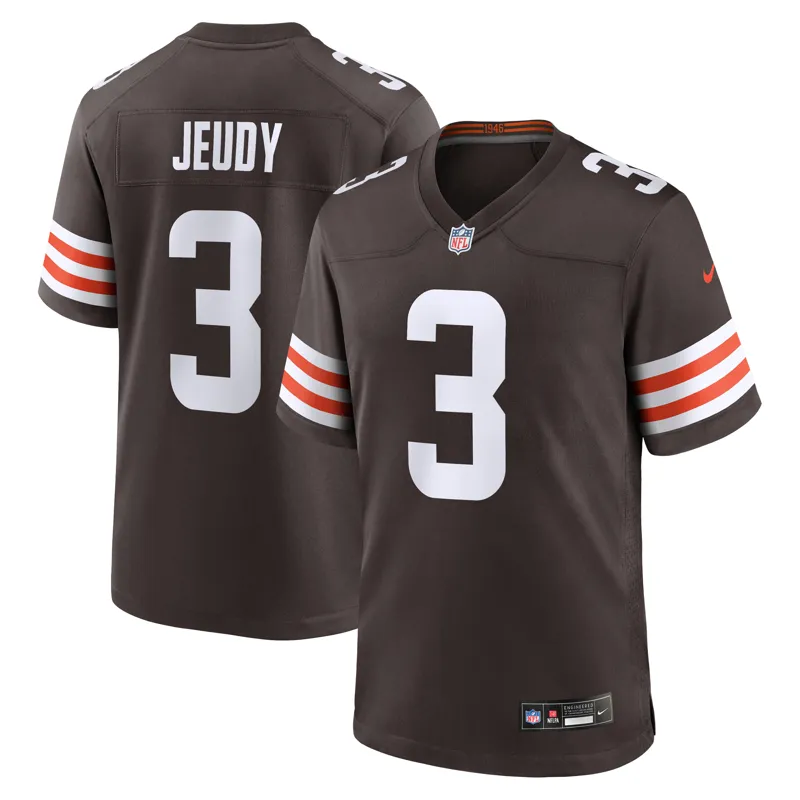 Cleveland Browns Jersey Jerry Jeudy Brown Game Jersey