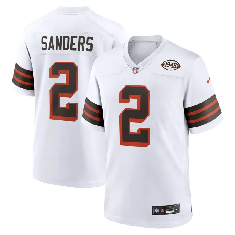 Cleveland Browns Jersey Shedeur Sanders White Alternate Game Jersey