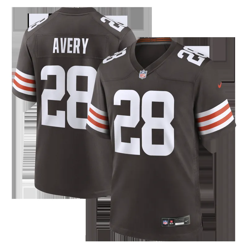 Cleveland Browns Jersey Tre Avery Brown Team Game Jersey