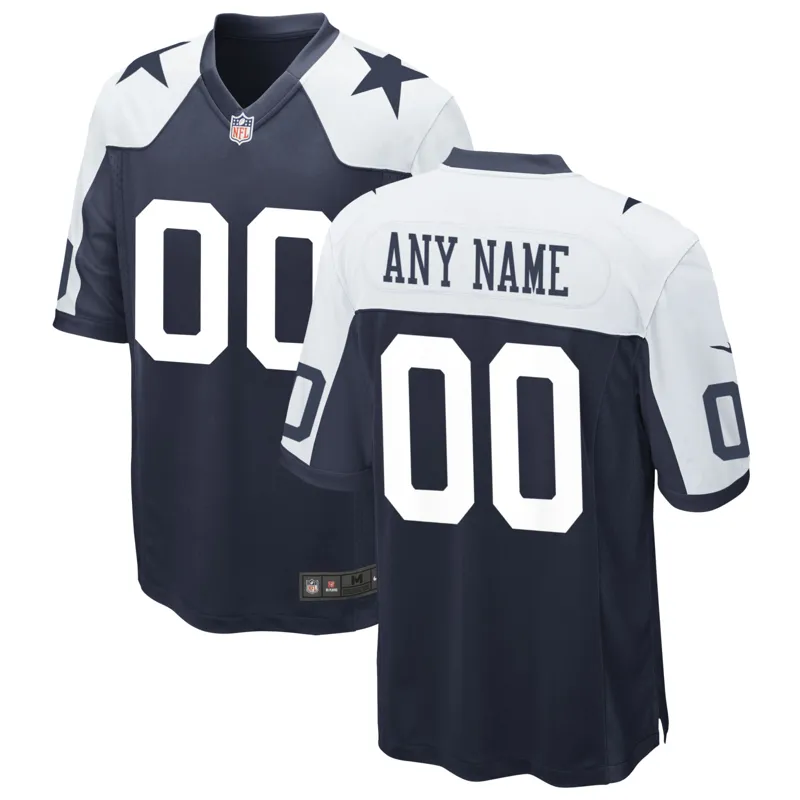 Dallas Cowboys Jersey Navy Alternate Custom Game Jersey