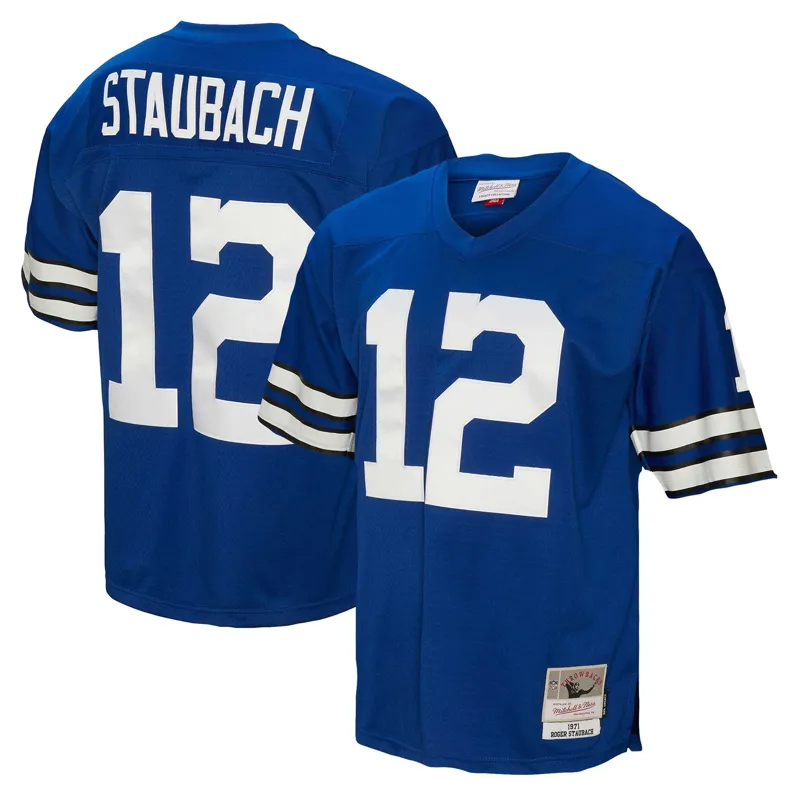 Dallas Cowboys Jersey Roger Staubach Navy Big & Tall 1971 Legacy Retired Player Jersey