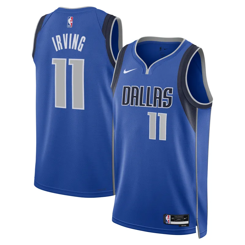 Dallas Mavericks Jersey Kyrie Irving Blue Badge Icon Jersey
