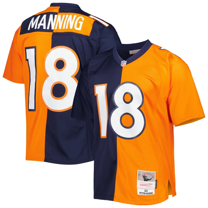 Denver Broncos Jersey Peyton Manning Navy Orange 2015 Split Legacy Jersey