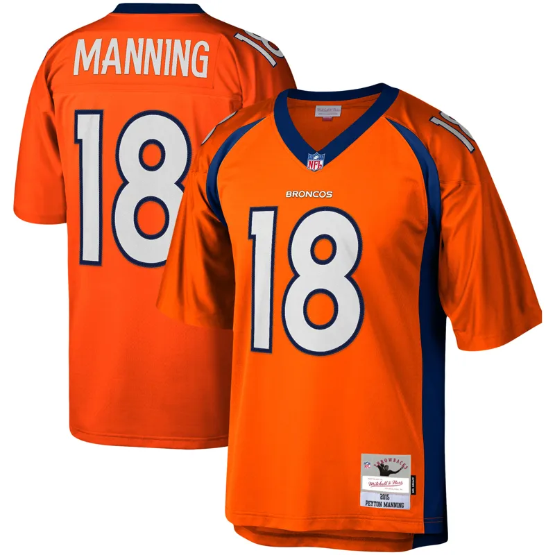 Denver Broncos Jersey Peyton Manning Navy Orange 2015 Split Legacy Jersey - Image 3