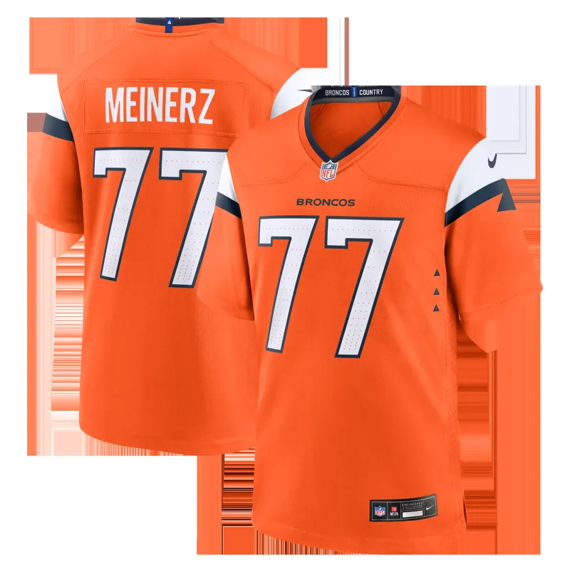 Denver Broncos Jersey Quinn Meinerz Orange Mile High Collection 1977 Throwback Player Game Jersey - Image 3