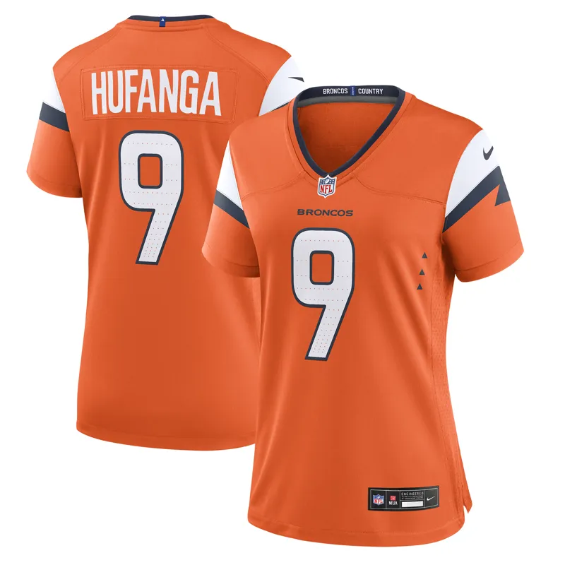Denver Broncos Jersey Talanoa Hufanga Orange Team Game Jersey
