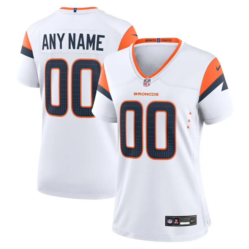 Denver Broncos Jersey White Custom Game Jersey