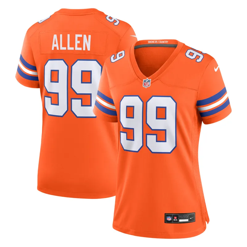 Denver Broncos Jersey Zach Allen Orange Mile High Collection 1977 Throwback Player Game Jersey