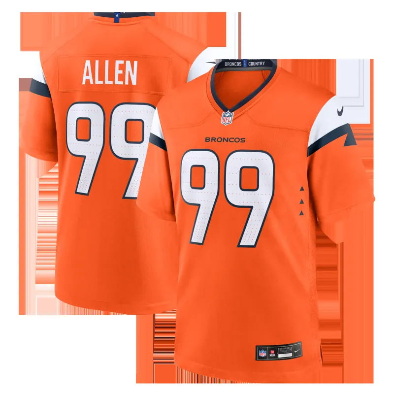 Denver Broncos Jersey Zach Allen Orange Mile High Collection 1977 Throwback Player Game Jersey - Image 2