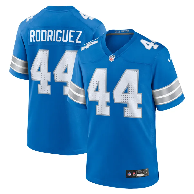 Detroit Lions Jersey Malcolm Rodriguez Blue Game Jersey - Image 2