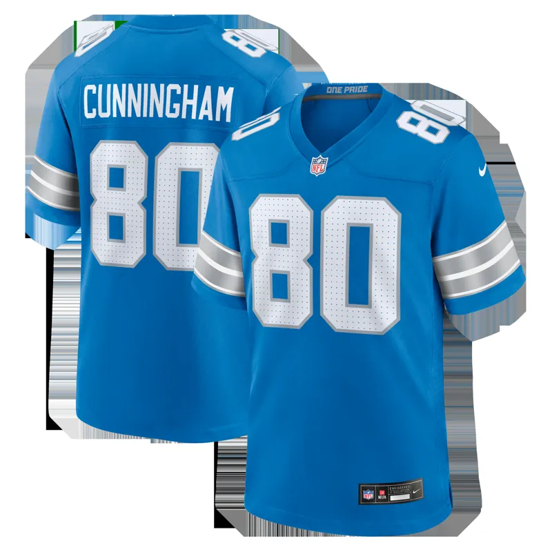 Detroit Lions Jersey Malcolm Rodriguez Blue Game Jersey - Image 4