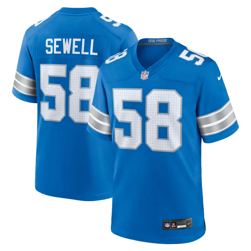 Detroit Lions Jersey Penei Sewell Blue Game Jersey - Image 2