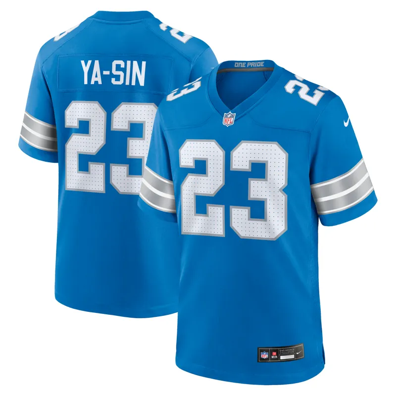 Detroit Lions Jersey Rock Ya Sin Blue Team Game Jersey