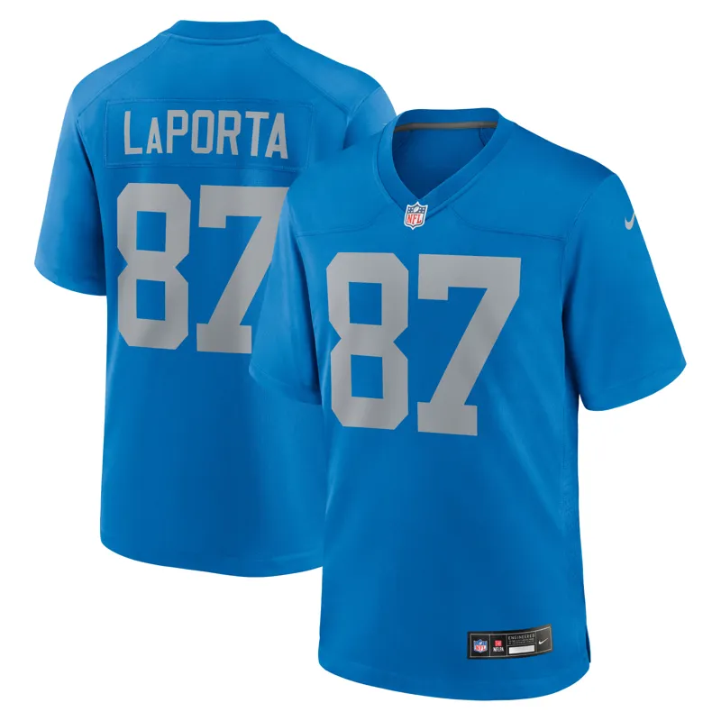 Detroit Lions Jersey Sam Laporta Black Game Jersey - Image 4
