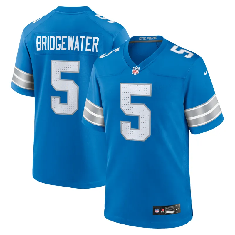 Detroit Lions Jersey Teddy Bridgewater Blue Team Game Jersey - Image 2
