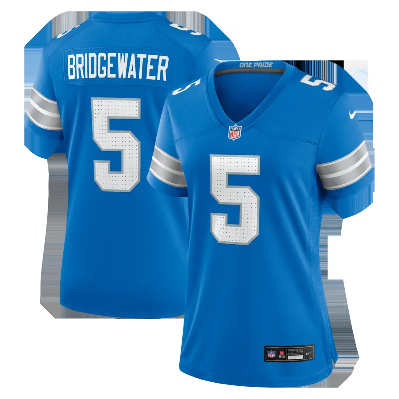 Detroit Lions Jersey Teddy Bridgewater Blue Team Game Jersey