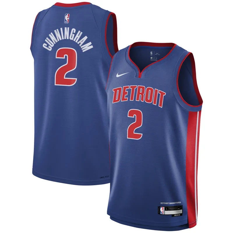 Detroit Pistons Jersey Cade Cunningham Blue Icon Jersey
