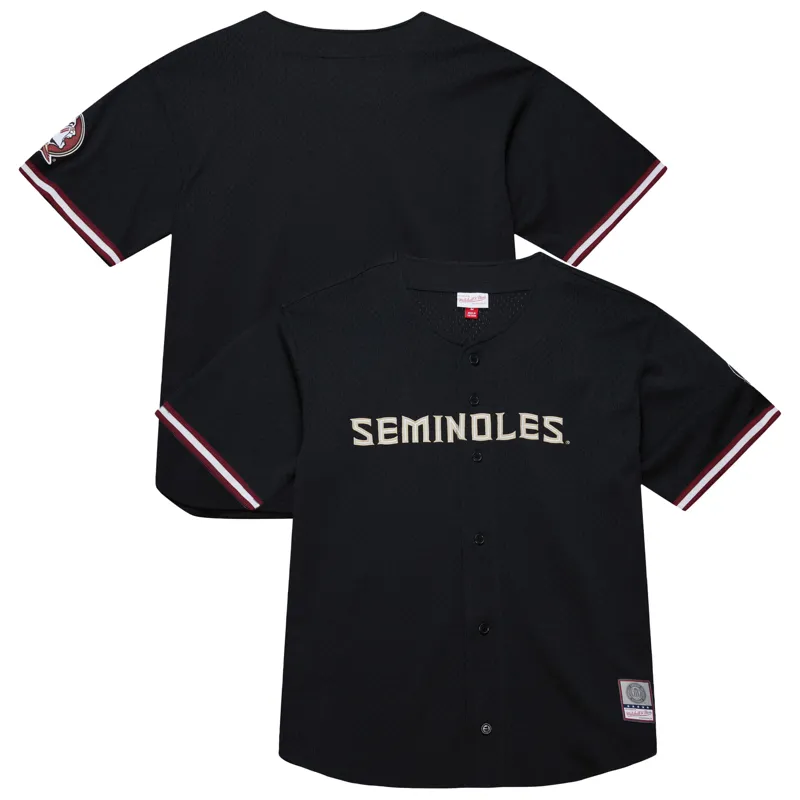 Florida State Seminoles Jersey Black On The Clock Full Button Jersey