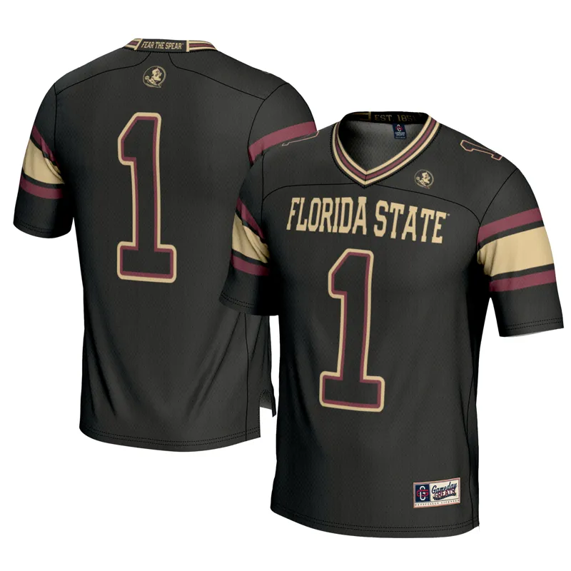 Florida State Seminoles Jersey Gameday Greats #1 Black Endzone Jersey - Image 4