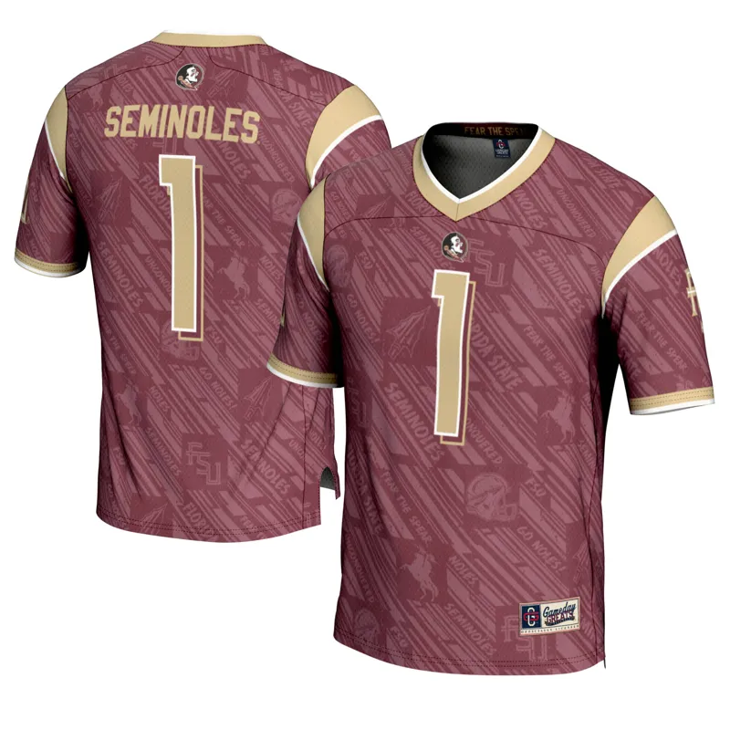 Florida State Seminoles Jersey Gameday Greats #1 Garnet Endzone Jersey - Image 4