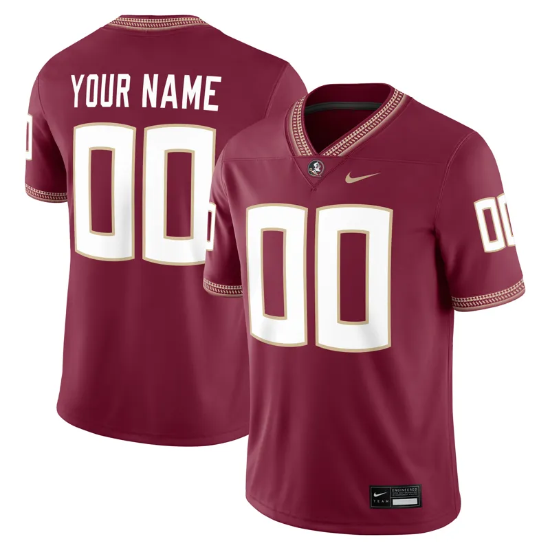 Florida State Seminoles Jersey Garnet Custom Game Jersey