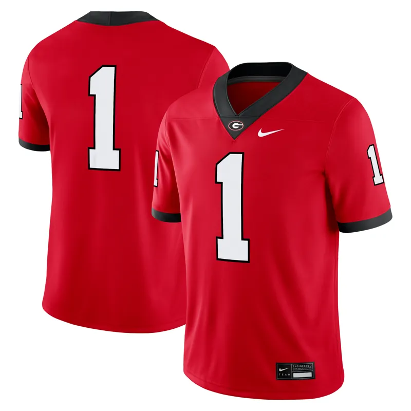 Georgia Bulldogs Jersey #1 Red Game Jersey
