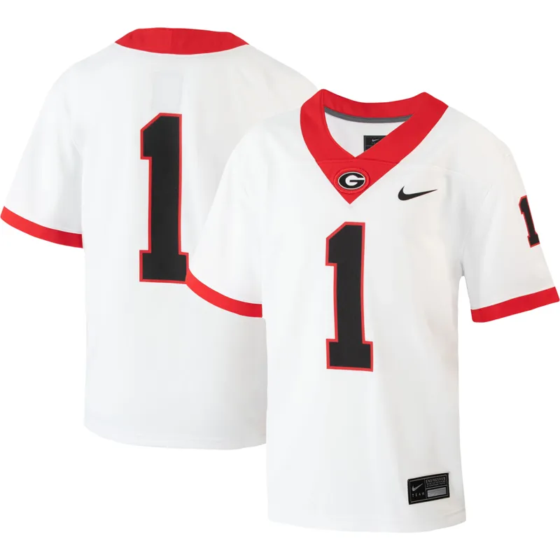 Georgia Bulldogs Jersey #1 Red Game Jersey - Image 4