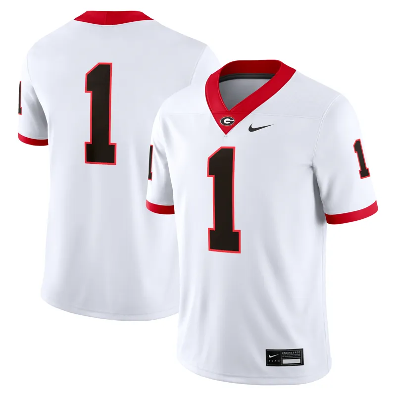 Georgia Bulldogs Jersey #1 White Game Jersey