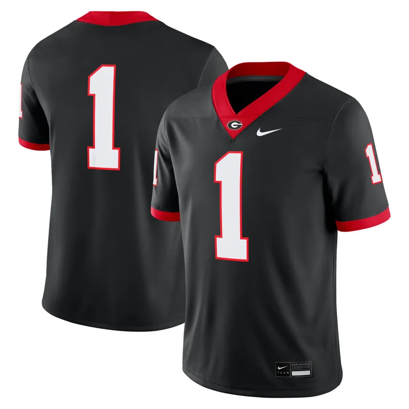 Georgia Bulldogs Jersey #1 White Game Jersey - Image 2