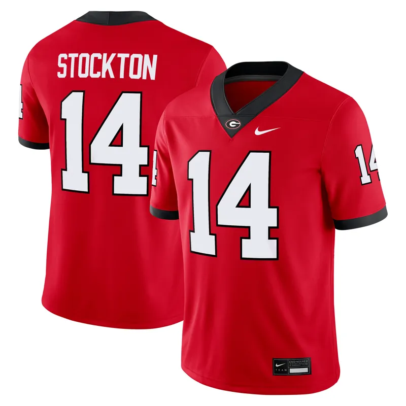 Georgia Bulldogs Jersey Gunner Stockton Red Home Game Jersey