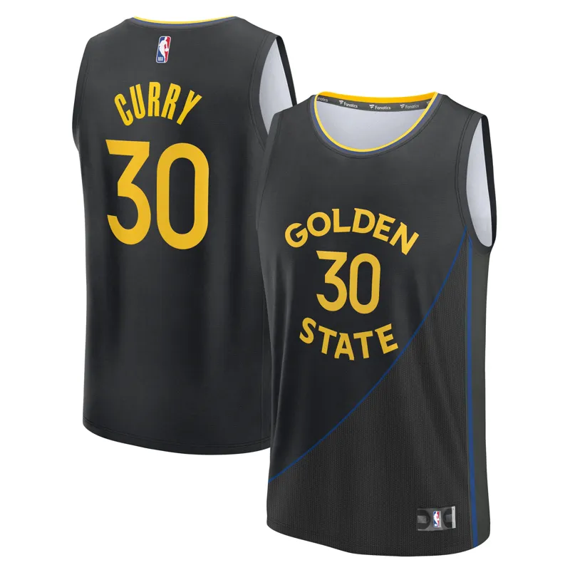 Golden State Warriors Jersey Stephen Curry Black Fast Break Player Statement Edition Jersey