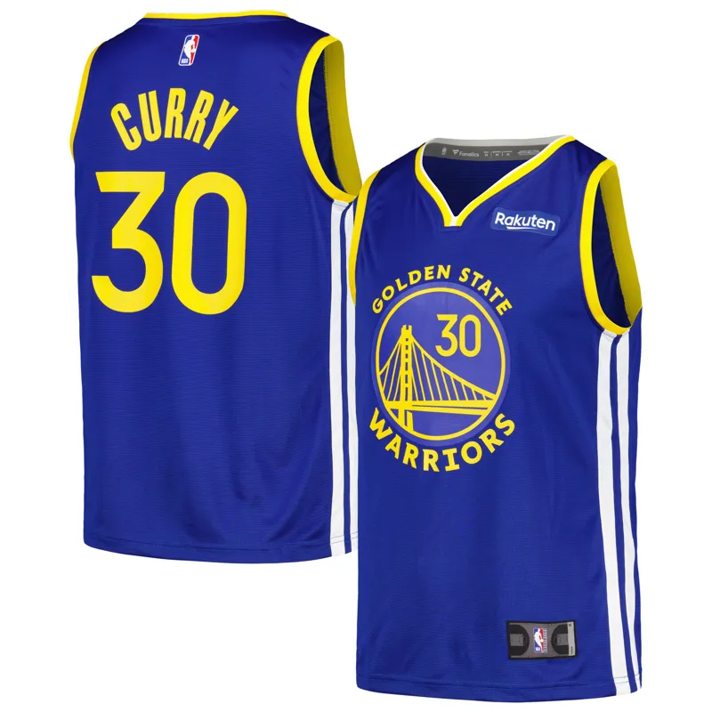 Golden State Warriors Jersey Stephen Curry Royal Big & Tall Fast Break Player Icon Edition Jersey - Image 4